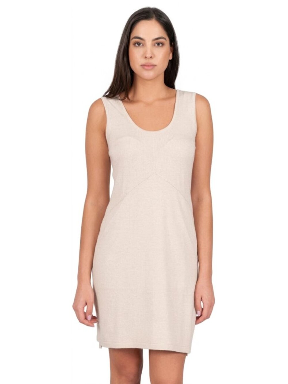 INDYGENA Pamo Ladies Sleeveless Dress Oatmeal Pockets Summer Outdoor Sporty Sz M